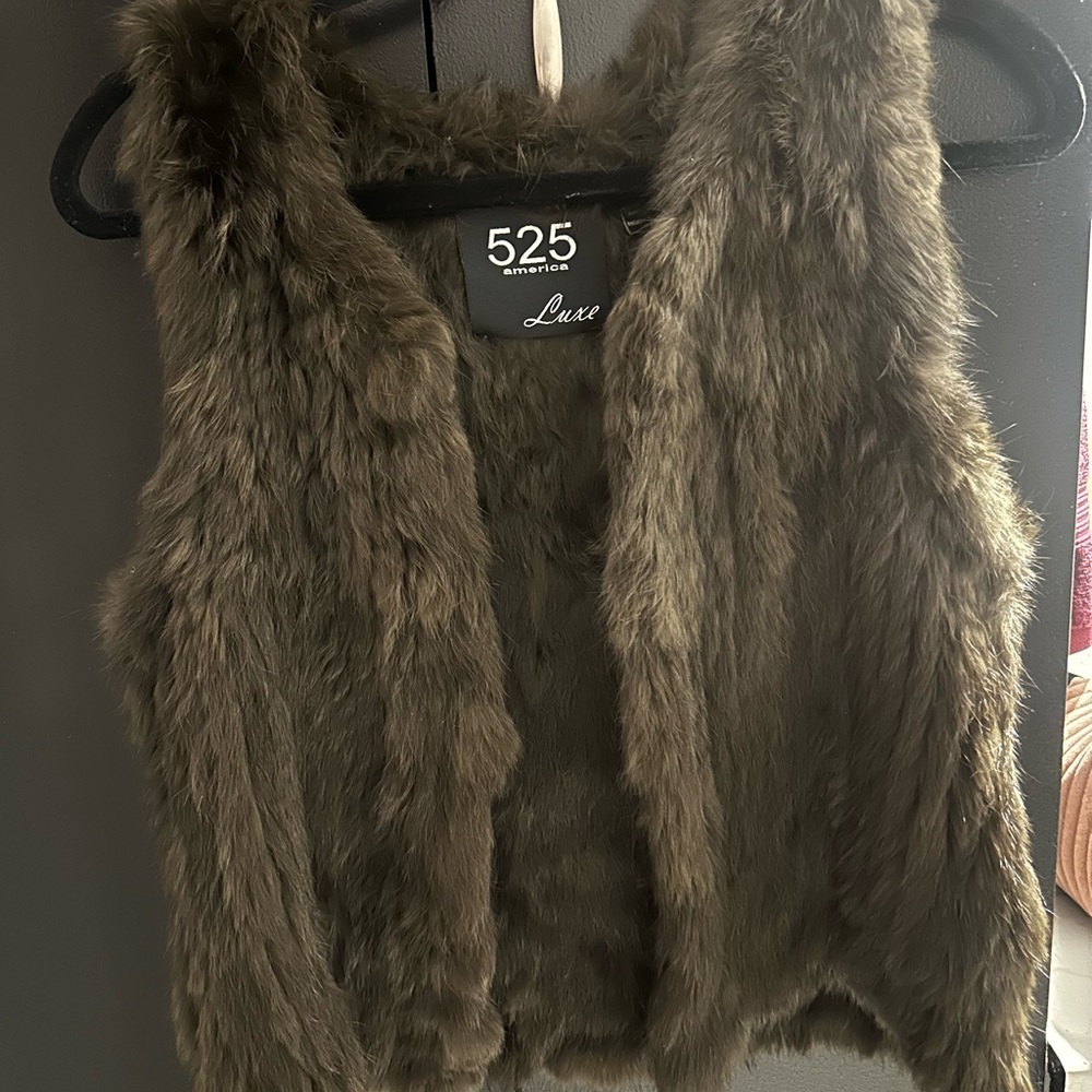 525 America Luxe Real Rabbit Fur Vest